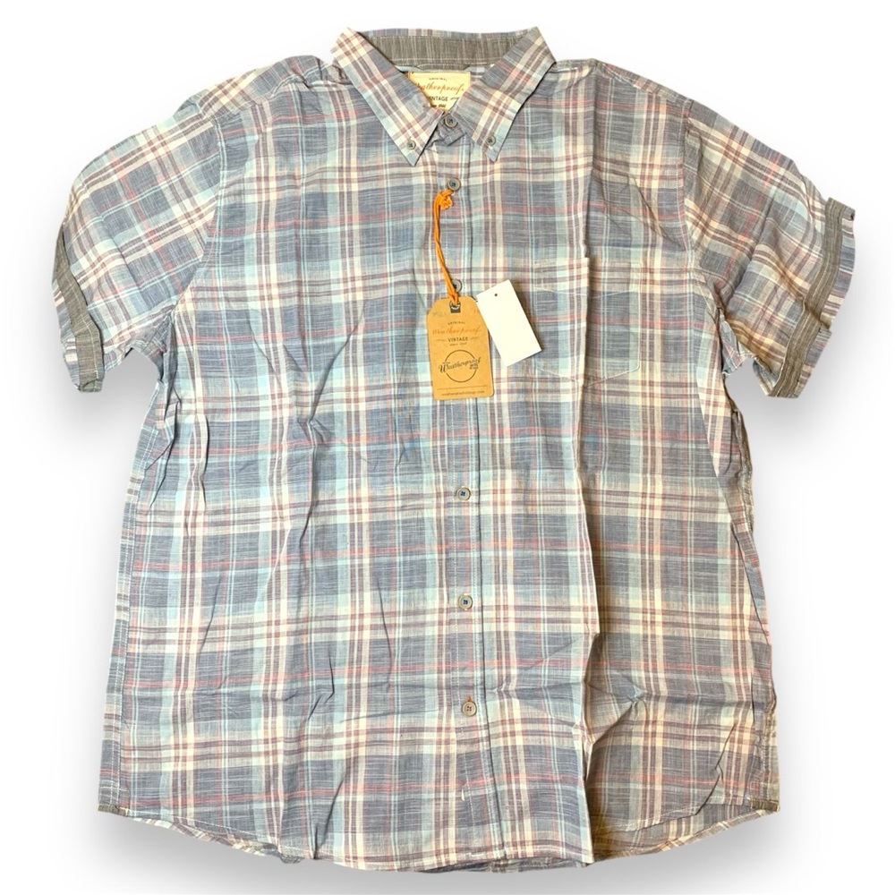 Weatherproof Vintage Air Tex Men's XXL Plaid Shirt - Blue and Gray NWT